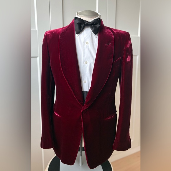 Tom Ford Red Velvet Evening Jacket - Picture 2 of 11